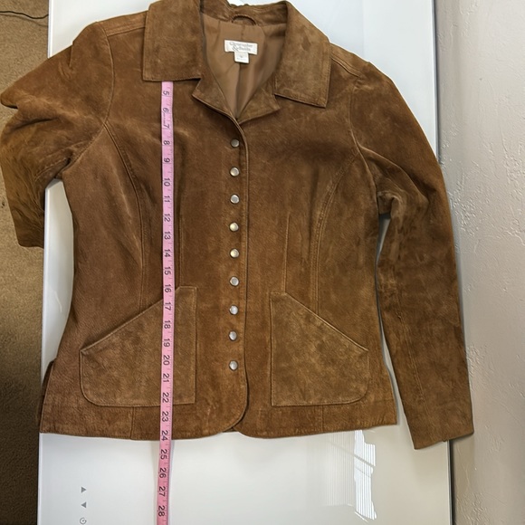 Christopher & Banks tan washable lined suede jacket M - Picture 13 of 13